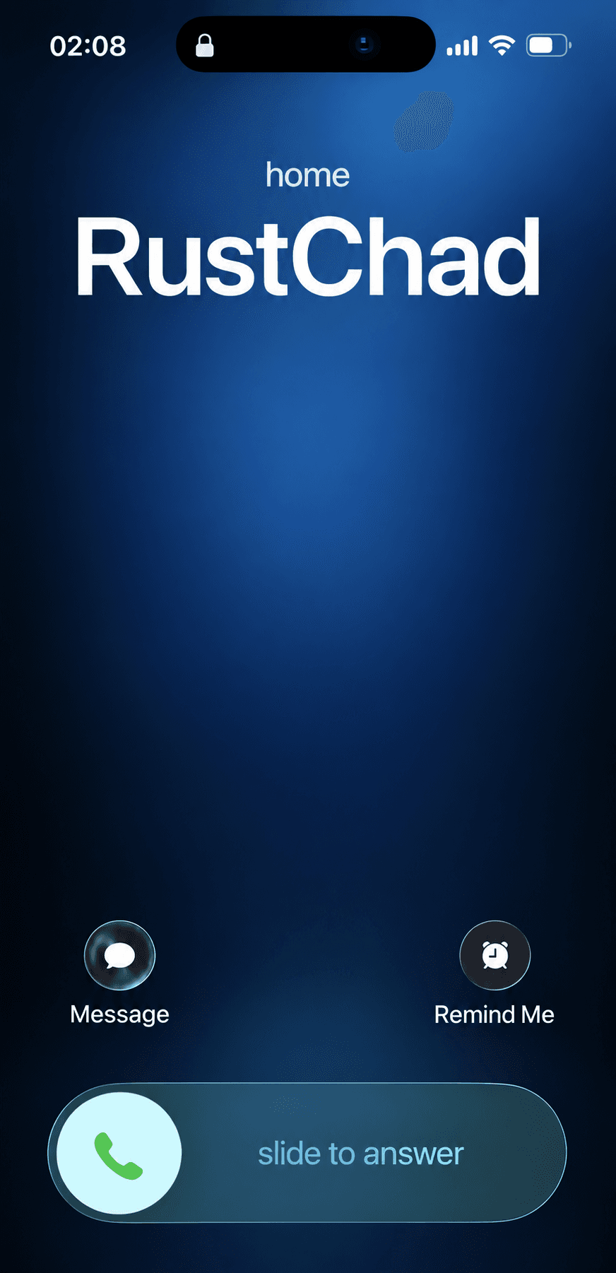 Incoming rustchad call on an iPhone after a Smart Alarm was triggered